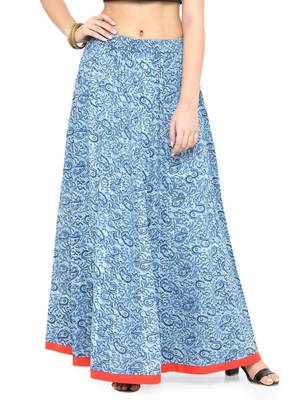 Geroo Jaipur Indigo Cotton magzi Cotton skirts 1