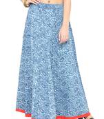 Geroo Jaipur Indigo Cotton magzi Cotton skirts