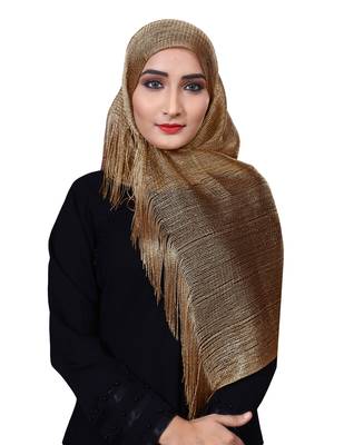 Flame Color Soft Plain Lace Work Hijab Dupatta Scarf For Women 1