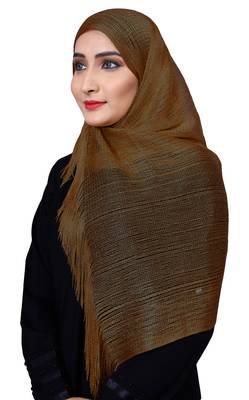 Flame Color Soft Plain Lace Work Hijab Dupatta Scarf For Women 2