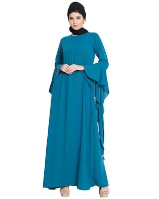 Blue Nida Plain Abaya 1