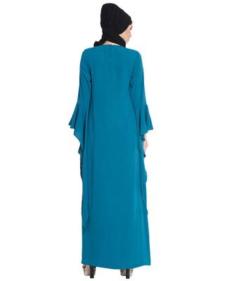 Blue Nida Plain Abaya 5