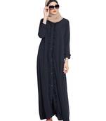 Navy Blue kashibo Plain Abaya