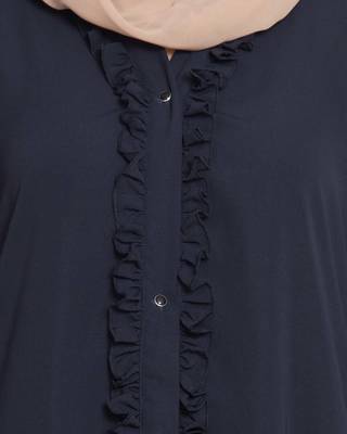 Navy Blue kashibo Plain Abaya 5