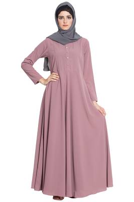 Pink kashibo Plain Abaya 2