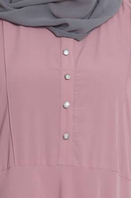 Pink kashibo Plain Abaya 5