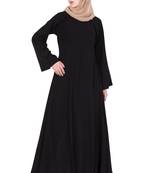 Black kashibo Plain Abaya