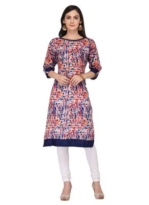 Multicolor Cotton Silk Designer Long Party Wear Kurti 1