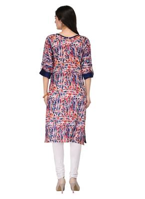 Multicolor Cotton Silk Designer Long Party Wear Kurti 3