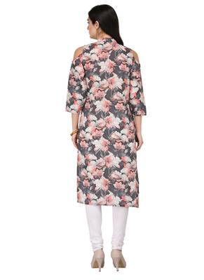 Multicolor Cotton Silk Designer Long Party Wear Kurti 3
