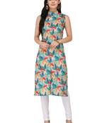 Multicolor Cotton Silk Designer Long Party Wear Kurti