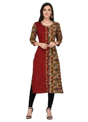 Multicolor Cotton Silk Designer Long Party Wear Kurti 1
