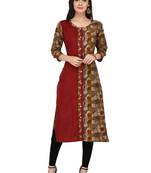 Multicolor Cotton Silk Designer Long Party Wear Kurti