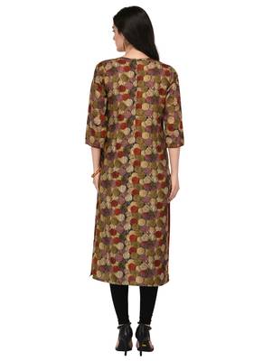 Multicolor Cotton Silk Designer Long Party Wear Kurti 3