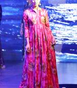 Pink Rayon Designer Long Party Wear Kurti