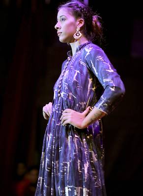 Navy Blue Rayon Designer Long Party Wear Kurti 4