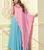 Sky Blue Rayon Designer Long Party Wear Kurti