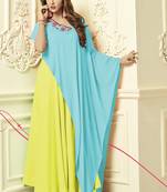 Yellow Rayon Designer Long Party Wear Kurti