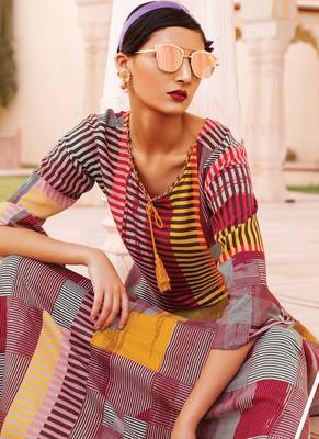 Multicolor Rayon Designer Long Party Wear Kurti 4