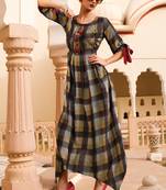 Multicolor Rayon Designer Long Party Wear Kurti