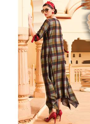 Multicolor Rayon Designer Long Party Wear Kurti 3