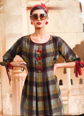 Multicolor Rayon Designer Long Party Wear Kurti 4