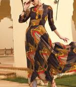 Multicolor Rayon Designer Long Party Wear Kurti