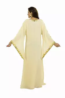 Cream  Moroccan Kaftan Islamic Moroccan Jalabiya Dress