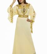 Cream  Moroccan Kaftan Islamic Moroccan Jalabiya Dress