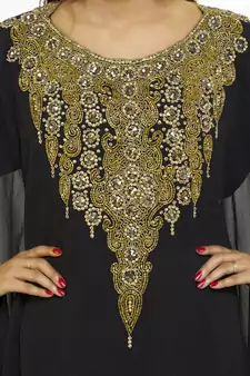 Black New Moroccan Arabic Islamic Party Wear Party Dress For Women