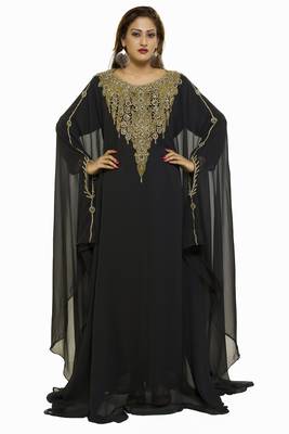 Black New Moroccan Arabic Islamic Party Wear Party Dress For Women 1