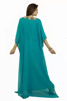 Sea Green Gandura Moroccan Arabic Traditional Party Thobe Kaftan