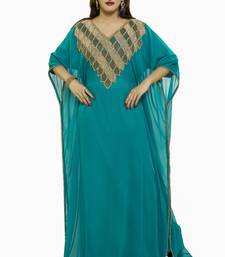 Sea Green Gandura Moroccan Arabic Traditional Party Thobe Kaftan