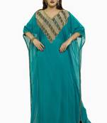 Sea Green Gandura Moroccan Arabic Traditional Party Thobe Kaftan