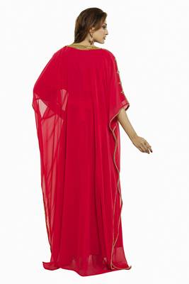 Pink Eleagnt Modern Arabic Kaftan Dress For Women Wedding Gown 2