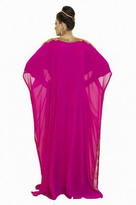 Pink Beautiful Moroccan Islamic Wedding Gown Party Wear Gown For Women 2