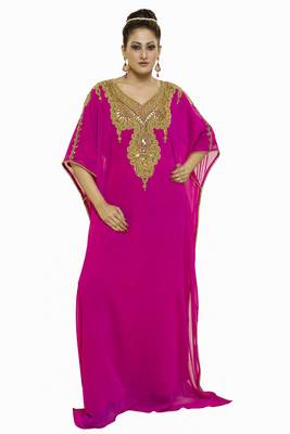 Pink Beautiful Moroccan Islamic Wedding Gown Party Wear Gown For Women 1