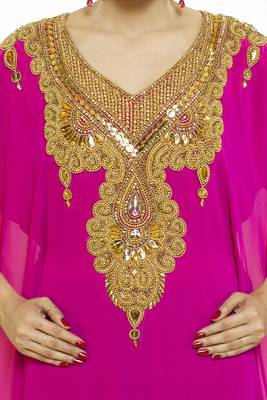 Pink Beautiful Moroccan Islamic Wedding Gown Party Wear Gown For Women 3