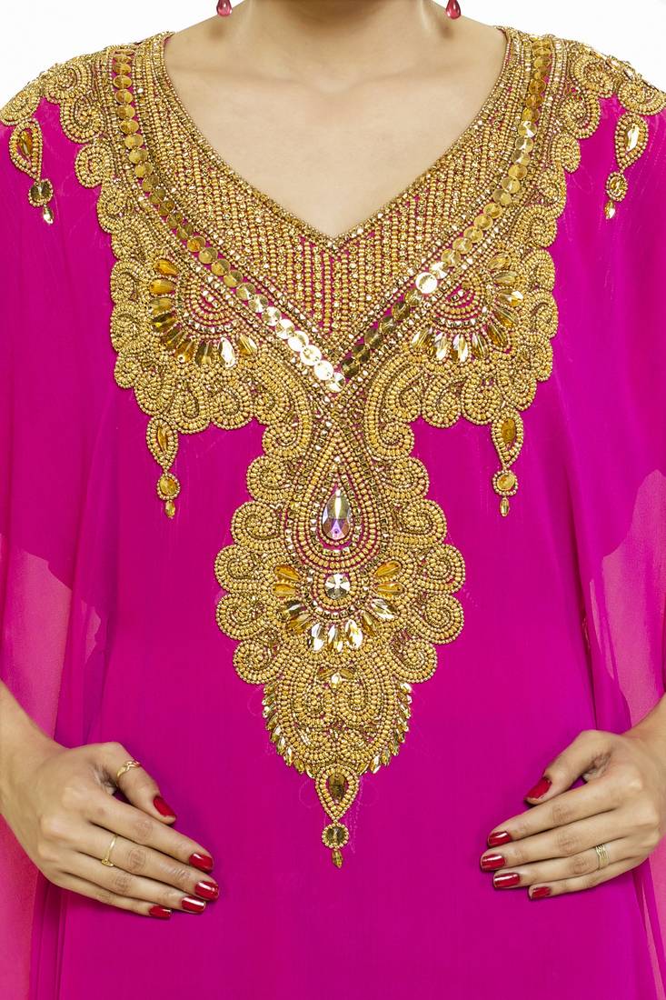 Pink Beautiful Moroccan Islamic Wedding Gown Party Wear Gown For Women