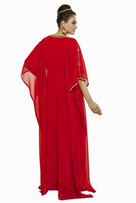 Red Morocan Arabic Islamic Kaftan Dress 2