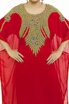 Red Eid Kaftan Dress Moroccan Kaftan Dress