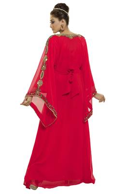 Pink Modern Islamic Arabic Kaftan Dress For Weddin Gown Party Wear Dress 2