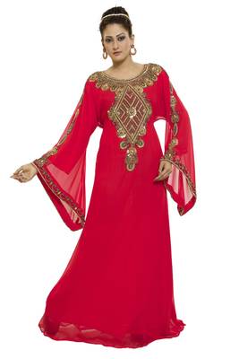 Pink Modern Islamic Arabic Kaftan Dress For Weddin Gown Party Wear Dress 1