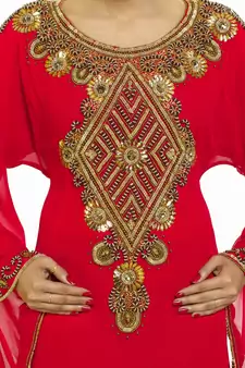 Pink Modern Islamic Arabic Kaftan Dress For Weddin Gown Party Wear Dress