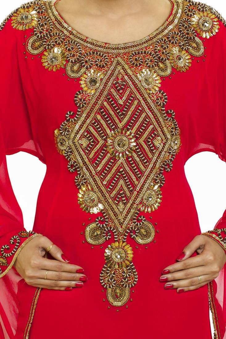 Pink Modern Islamic Arabic Kaftan Dress For Weddin Gown Party Wear Dress