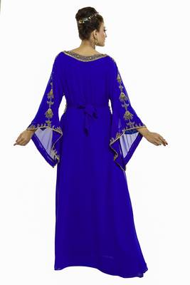 Royal blue  Moroccan Kaftan Islamic Moroccan Jalabiya Dress 2