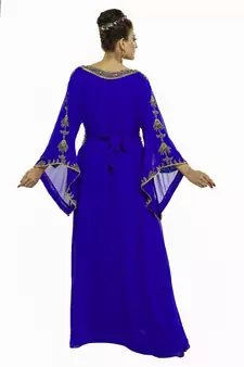 Royal blue  Moroccan Kaftan Islamic Moroccan Jalabiya Dress