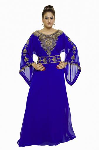 Royal blue  Moroccan Kaftan Islamic Moroccan Jalabiya Dress