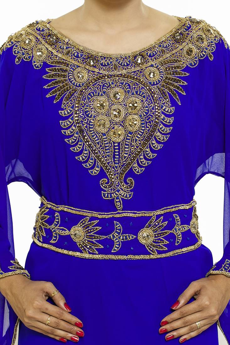 Royal blue  Moroccan Kaftan Islamic Moroccan Jalabiya Dress