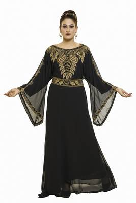 Black New Moroccan Arabic Islamic Party Wear Party Dress For Women 1
